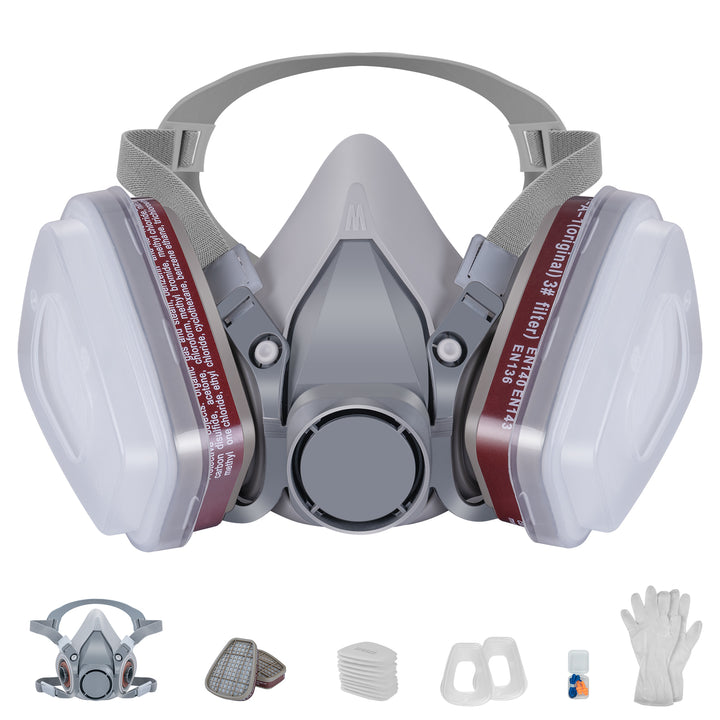 TILSWALL Reusable Respiratory Mask, Dust Resistant Gas Mask with A1P2 Filter
