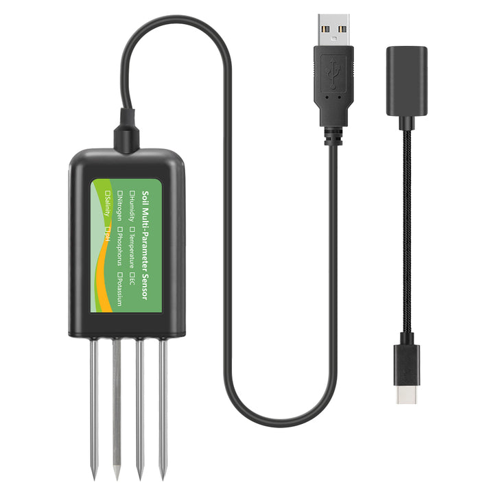 Tilswall 8-in-1 NPK Soil Sensor Probe – Multi-Parameter Tester & Analyzer