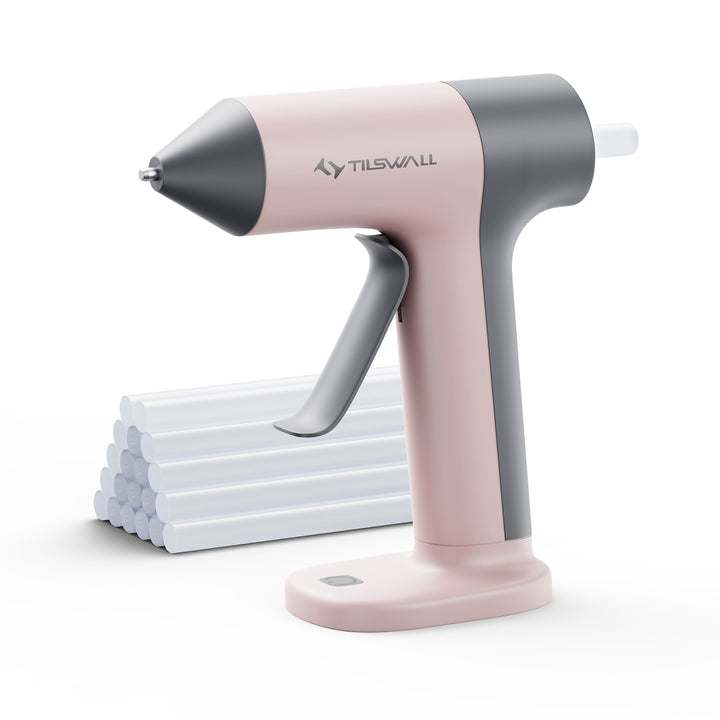 W106 Hot Glue Gun Cordless with Rapid 30s Preheat(pink)