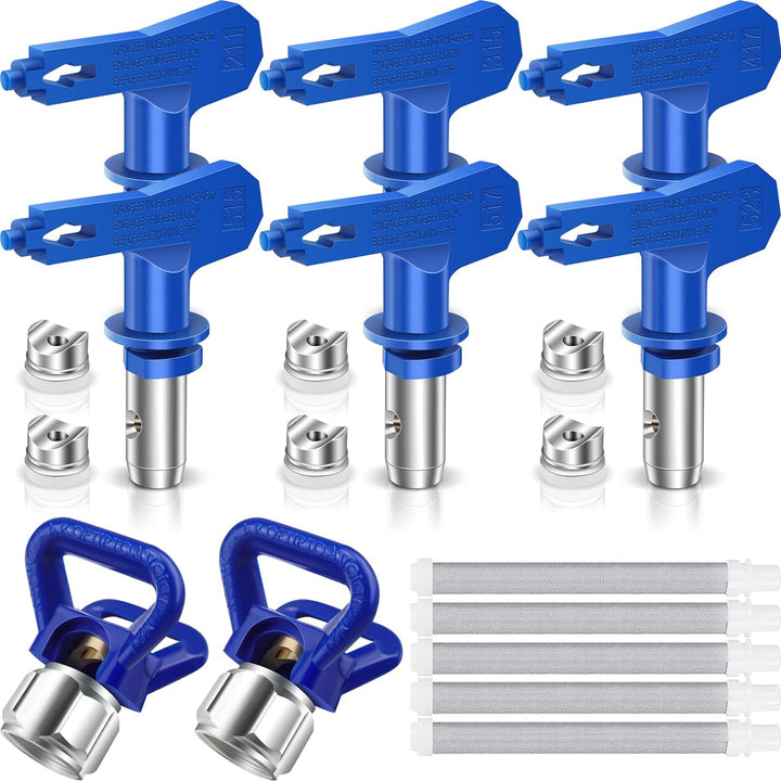 Tilswall 13Pcs Airless Paint Sprayer Tips with Spray Gun Filters/Guard Replace